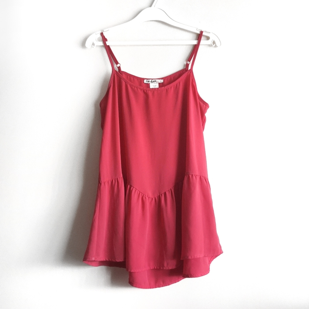 🌷 Love Squared Coral Flowy Camisole Spaghetti Strap
